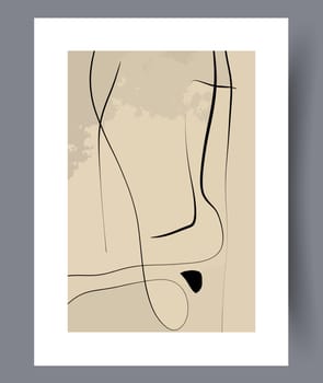 Printable wall art vector poster set vector. Vector illustrationPrintable wall art vector poster set. Hand drawn minimalism design for scandinavian interior.