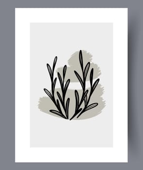 Printable wall art vector poster set vector. Vector illustrationPrintable wall art vector poster set. Hand drawn minimalism design for scandinavian interior.