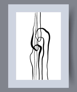 Printable wall art vector poster set. Hand drawn minimalism design for scandinavian interior.