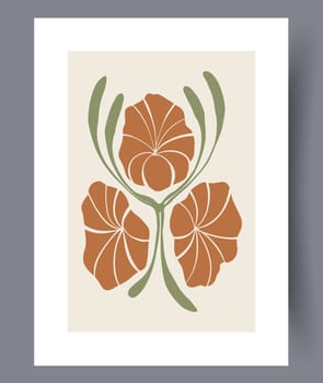 Printable wall art vector poster set. Hand drawn minimalism design for scandinavian interior.