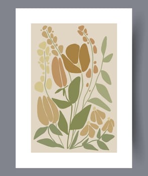 Printable wall art vector poster set. Hand drawn minimalism design for scandinavian interior.
