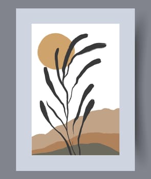 Printable wall art vector poster set vector. Vector illustrationPrintable wall art vector poster set. Hand drawn minimalism design for scandinavian interior.