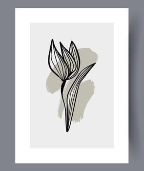 Printable wall art vector poster set. Hand drawn minimalism design for scandinavian interior.