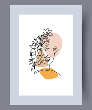 Printable wall art vector poster set. Hand drawn minimalism design for scandinavian interior.