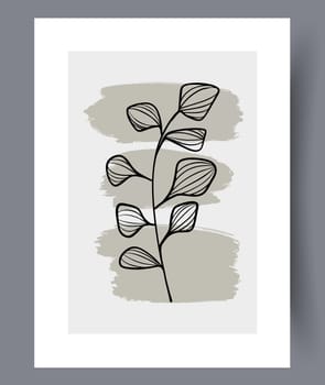 Printable wall art vector poster set. Hand drawn minimalism design for scandinavian interior.