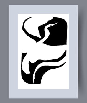 Printable wall art vector poster set. Hand drawn minimalism design for scandinavian interior.