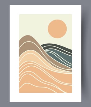 Printable wall art vector poster set. Hand drawn minimalism design for scandinavian interior.