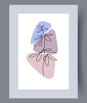 Printable wall art vector poster set. Hand drawn minimalism design for scandinavian interior.