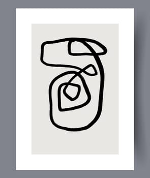Printable wall art vector poster set. Hand drawn minimalism design for scandinavian interior.