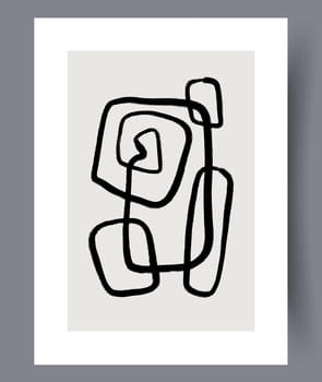 Printable wall art vector poster set. Hand drawn minimalism design for scandinavian interior.
