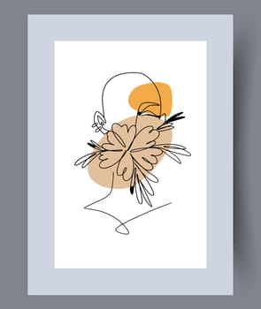 Printable wall art vector poster set. Hand drawn minimalism design for scandinavian interior.