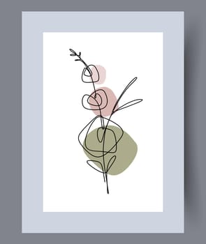 Printable wall art vector poster set. Hand drawn minimalism design for scandinavian interior.
