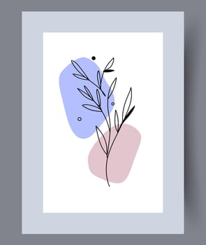 Printable wall art vector poster set. Hand drawn minimalism design for scandinavian interior.