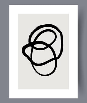 Printable wall art vector poster set. Hand drawn minimalism design for scandinavian interior.