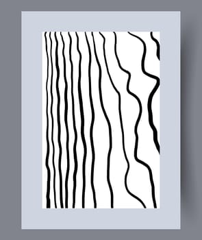 Printable wall art vector poster set. Hand drawn minimalism design for scandinavian interior.