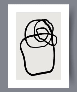 Printable wall art vector poster set. Hand drawn minimalism design for scandinavian interior.