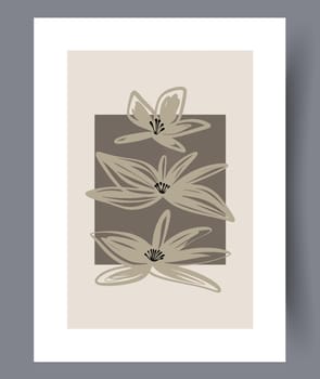 Printable wall art vector poster set. Hand drawn minimalism design for scandinavian interior.