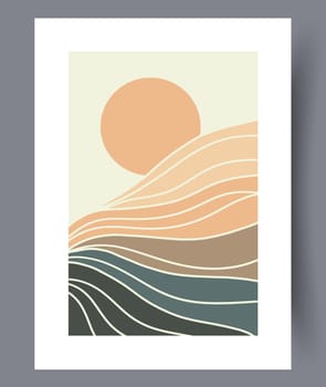 Printable wall art vector poster set. Hand drawn minimalism design for scandinavian interior.