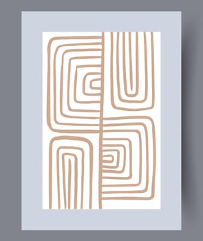 Scandinavian abstract vector print set. Minimalistic abstract wall art background for print. Scandinavian vector style.