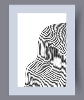 Scandinavian abstract vector print set. Minimalistic abstract wall art background for print. Scandinavian vector style.