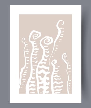 Scandinavian abstract vector print set. Minimalistic abstract wall art background for print. Scandinavian vector style.
