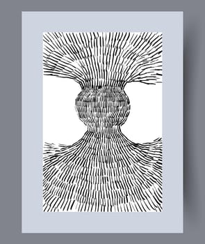 Printable wall art vector poster set. Hand drawn minimalism design for scandinavian interior.