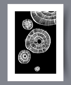 Printable wall art vector poster set. Hand drawn minimalism design for scandinavian interior.