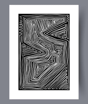 Printable wall art vector poster set. Hand drawn minimalism design for scandinavian interior.