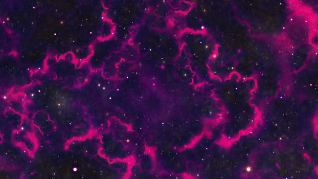 Space Flight Into A Star Field In Galaxy Clouds And Lightning Nebula