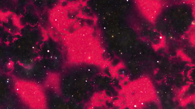 Space Flight Into A Star Field In Galaxy Clouds And Lightning Nebula