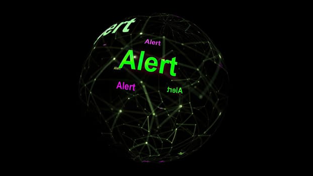 Alert concept on rotating sphere,Alert concept on rotating sphere