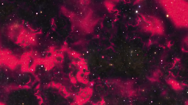 Space Flight Into A Star Field In Galaxy Clouds And Lightning Nebula