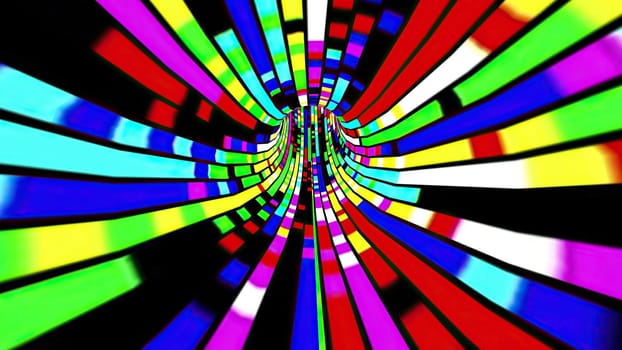 Driving through the Colorful light rays tunnel,Driving through the Colorful light rays tunnel