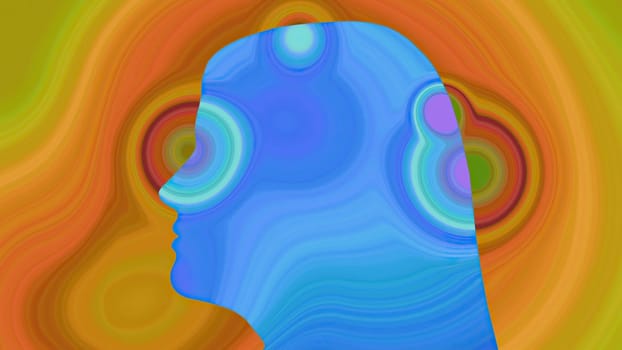 Surreal Colorful  Portrait of  Woman silhouette,Surreal Colorful  Portrait of  Woman silhouette