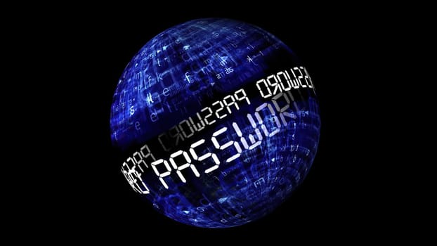 Password concept on rotating sphere,Password concept on rotating sphere