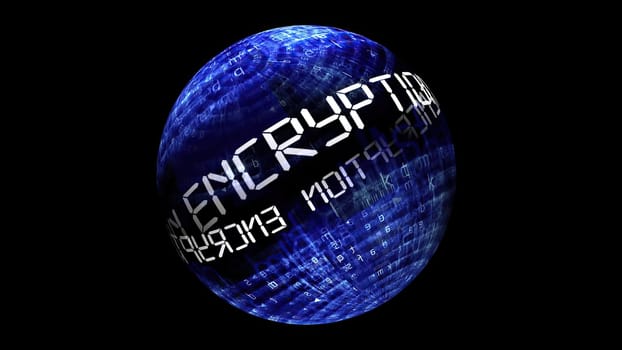 Encryption concept on rotating sphere,Encryption concept on rotating sphere