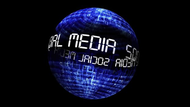 Social media concept on rotating sphere,Social media concept on rotating sphere