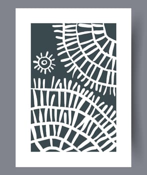 Printable wall art vector poster set. Hand drawn minimalism design for scandinavian interior.