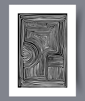 Printable wall art vector poster set. Hand drawn minimalism design for scandinavian interior.