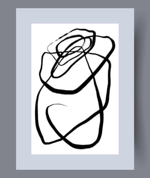 Printable wall art vector poster set. Hand drawn minimalism design for scandinavian interior.
