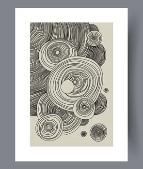 Printable wall art vector poster set. Hand drawn minimalism design for scandinavian interior.