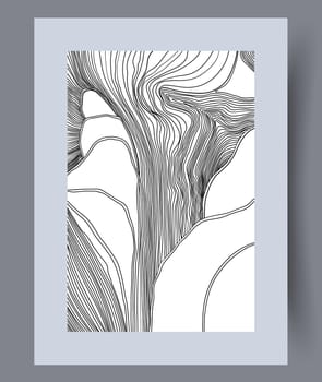 Printable wall art vector poster set. Hand drawn minimalism design for scandinavian interior.