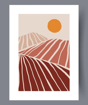 Printable wall art vector poster set. Hand drawn minimalism design for scandinavian interior.