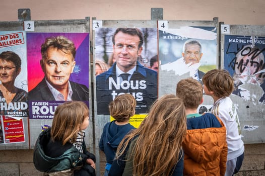 Lyon - Rhone Alpes Auvergne - France - 06 April 2022 - view of the French candidates for the 2022 presidential elections