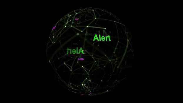 Alert concept on rotating sphere,Alert concept on rotating sphere