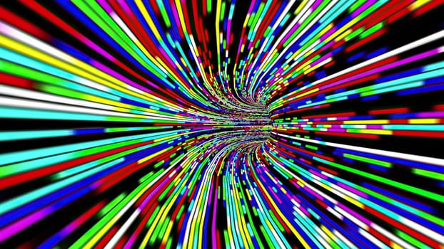 Driving through the Colorful light rays tunnel,Driving through the Colorful light rays tunnel