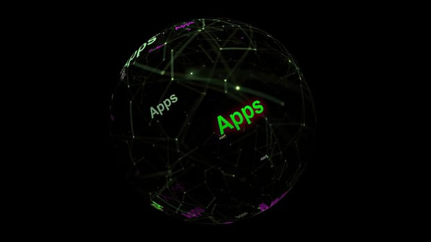 Apps concept on rotating sphere,Apps concept on rotating sphere