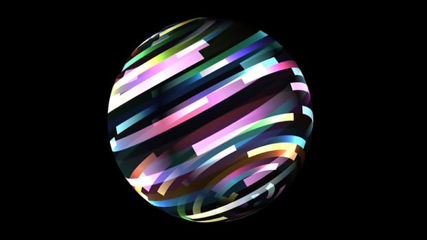 Colorful light rays on rotating sphere, Colorful light rays on rotating sphere