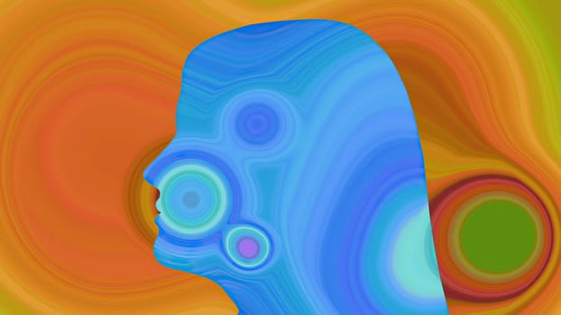 Surreal Colorful  Portrait of  Woman silhouette,Surreal Colorful  Portrait of  Woman silhouette
