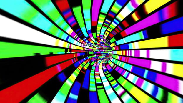 Driving through the Colorful light rays tunnel,Driving through the Colorful light rays tunnel